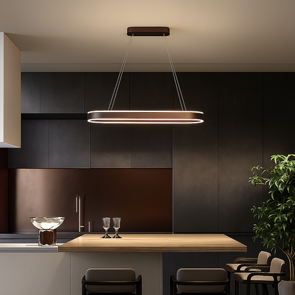 AURELIA – Lustre de Cuisine Rose Gold avec Éclairage LED – Suspension Design pour Îlot ou Table