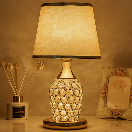 CrystalGlow – Lampe de Table en Verre au Design Européen Romantique