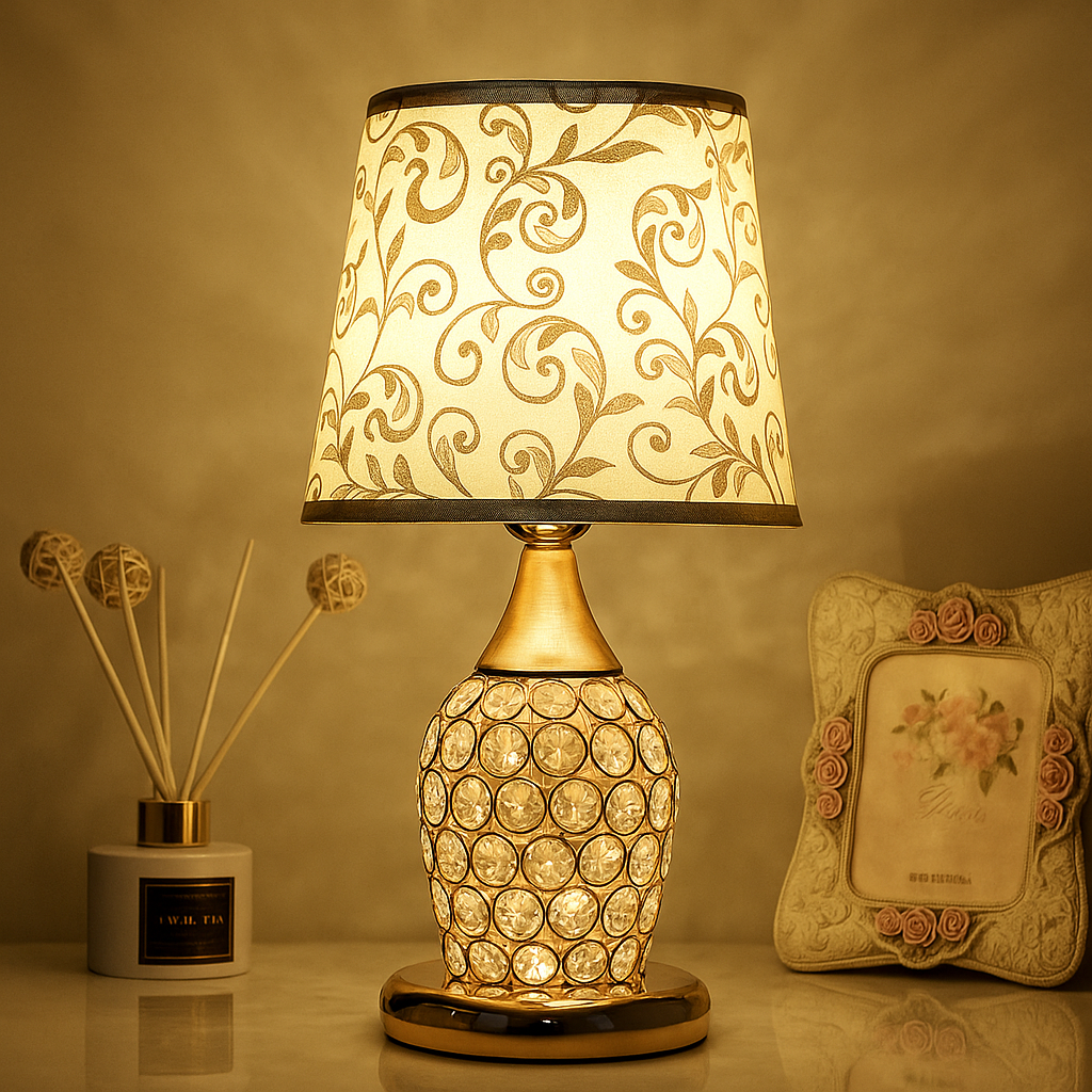 CrystalGlow – Lampe de Table en Verre au Design Européen Romantique