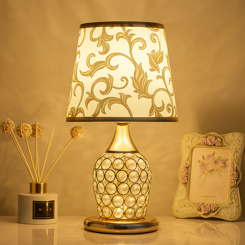 CrystalGlow – Lampe de Table en Verre au Design Européen Romantique
