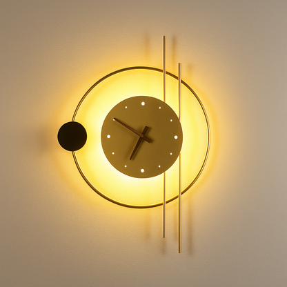 Chronos – Applique Murale Design avec Horloge Intégrée et Éclairage LED