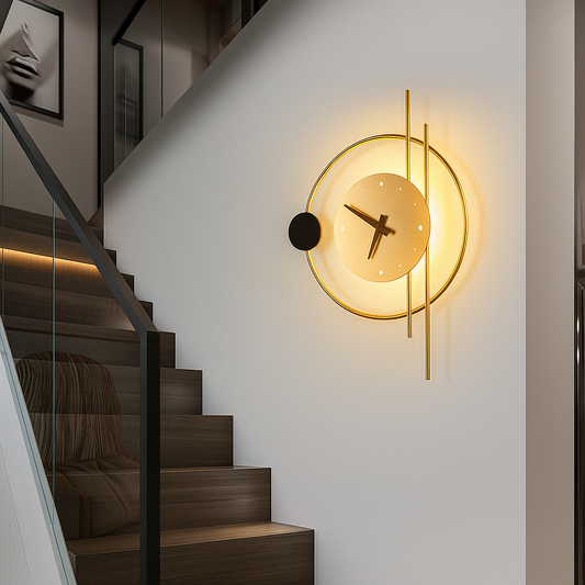 Chronos – Applique Murale Design avec Horloge Intégrée et Éclairage LED