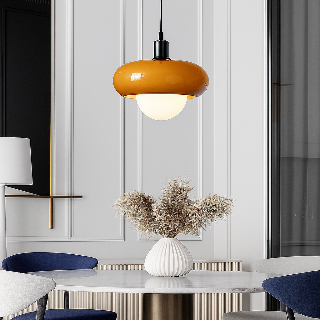 CoffeeBau – Plafonnier en Verre Style Bauhaus Couleur Café