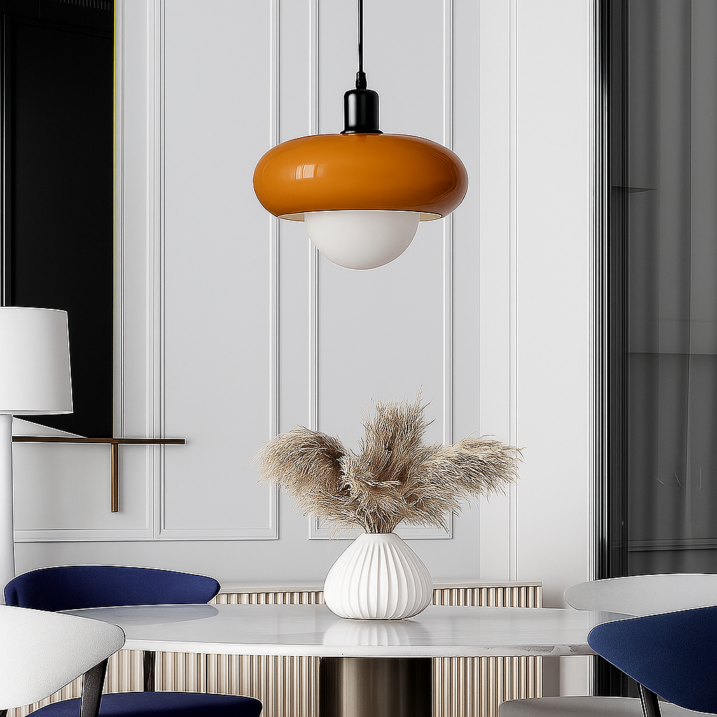 CoffeeBau – Plafonnier en Verre Style Bauhaus Couleur Café