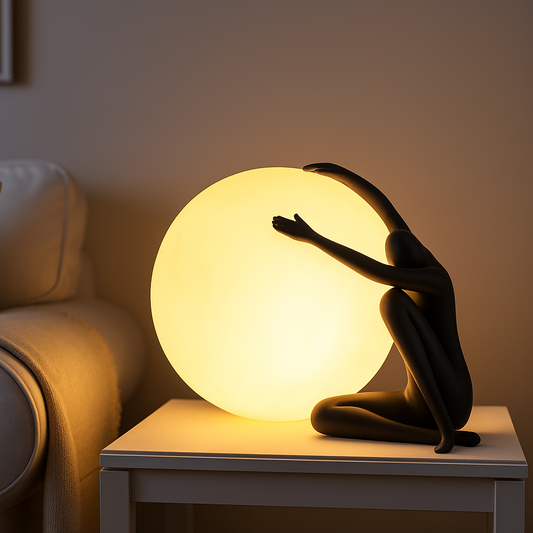 Crying Man Globe | Lampe de Table Artistique avec LED – Design Humanoïde Unique – E27 – Lumière Chaude/Froide
