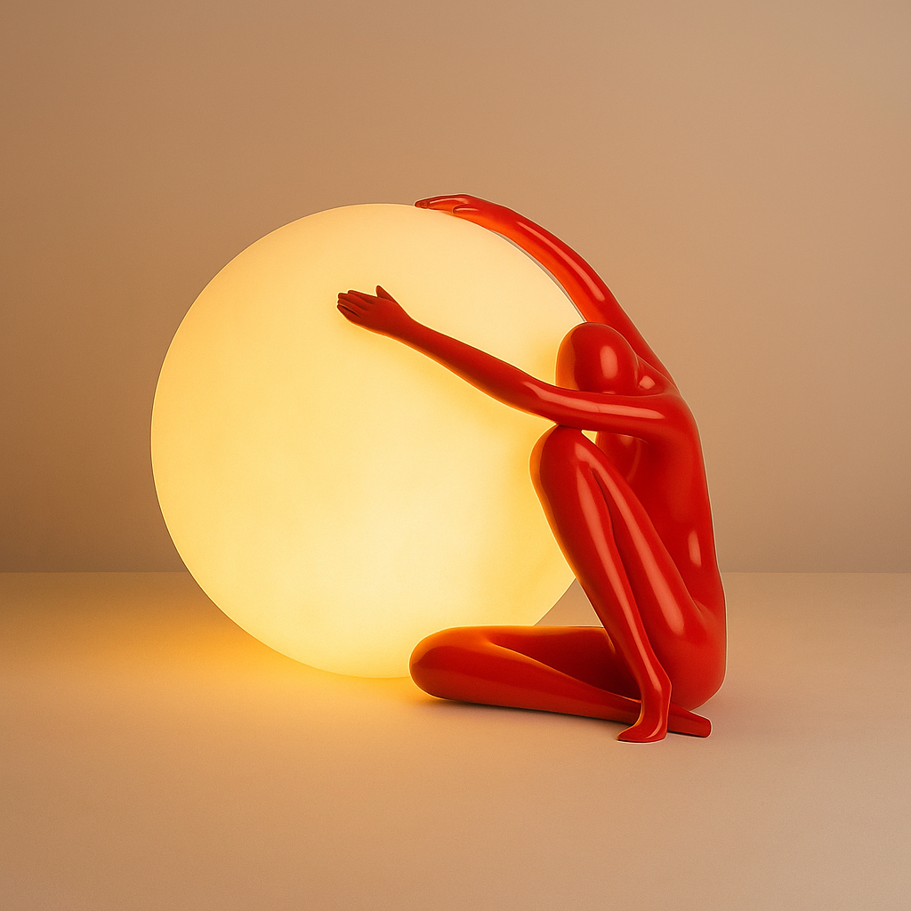 Crying Man Globe | Lampe de Table Artistique avec LED – Design Humanoïde Unique – E27 – Lumière Chaude/Froide