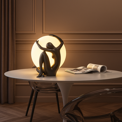 Crying Man Globe | Lampe de Table Artistique avec LED – Design Humanoïde Unique – E27 – Lumière Chaude/Froide
