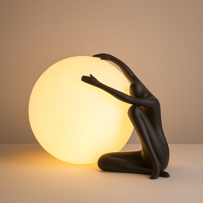 Crying Man Globe | Lampe de Table Artistique avec LED – Design Humanoïde Unique – E27 – Lumière Chaude/Froide