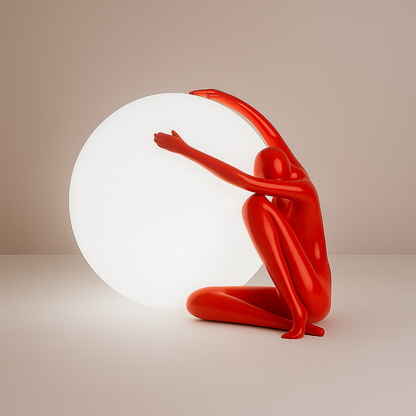 Crying Man Globe | Lampe de Table Artistique avec LED – Design Humanoïde Unique – E27 – Lumière Chaude/Froide