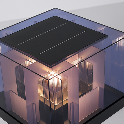 LumaBloc | Lampe Solaire sur Socle – IP65 – Élégante & Résistante aux Intempéries – LED E27