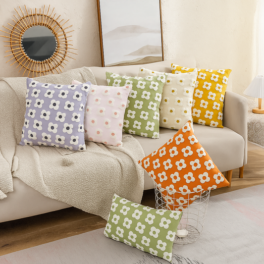 MeraHousse – Housse de Coussin Fleurie Élégante | 45x45 cm | Lavable