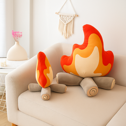 Mirox – Coussin Flamme en Peluche | Ultra Doux & Confortable | 2 Tailles
