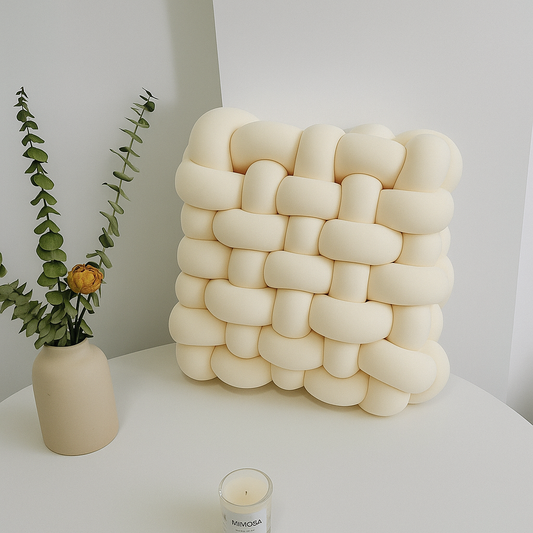 Myrrina – Coussin Nœud en Velours | Ultra Doux & Décoratif | 30x33 cm