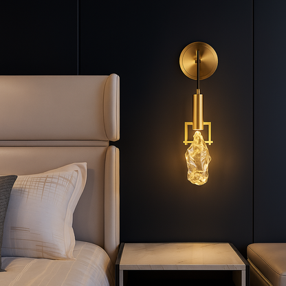 Auréla – Applique Murale Cristal & Doré | Éclairage LED Haut de Gamme