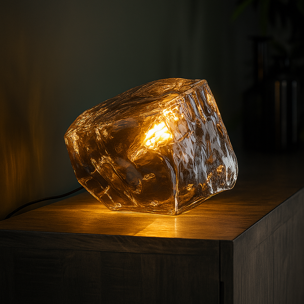 RocksLamp – Lampe en Verre Soufflé | Design Contemporain & Élégant | 28 cm