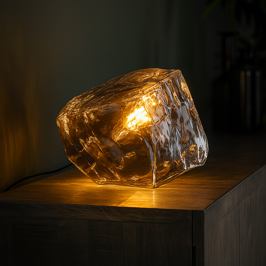 RocksLamp – Lampe en Verre Soufflé | Design Contemporain & Élégant | 28 cm