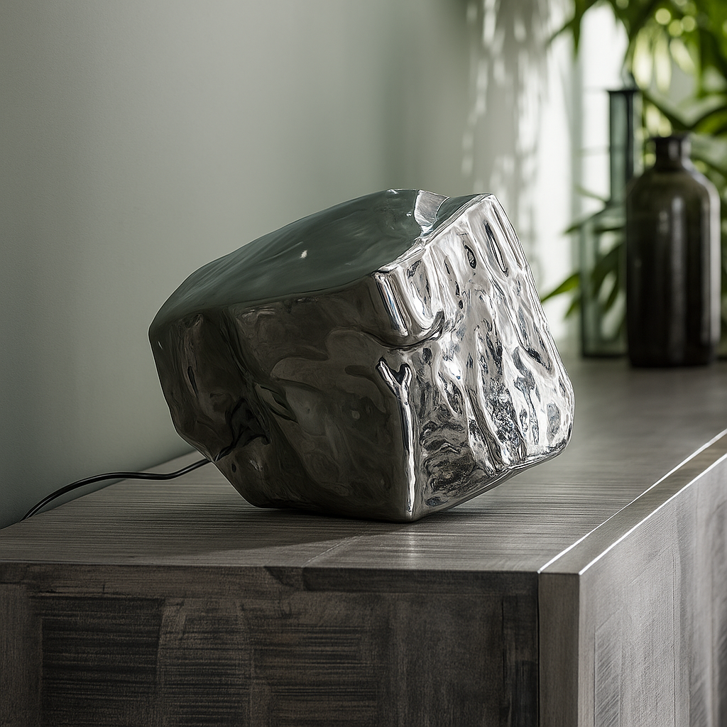 RocksLamp – Lampe en Verre Soufflé | Design Contemporain & Élégant | 28 cm