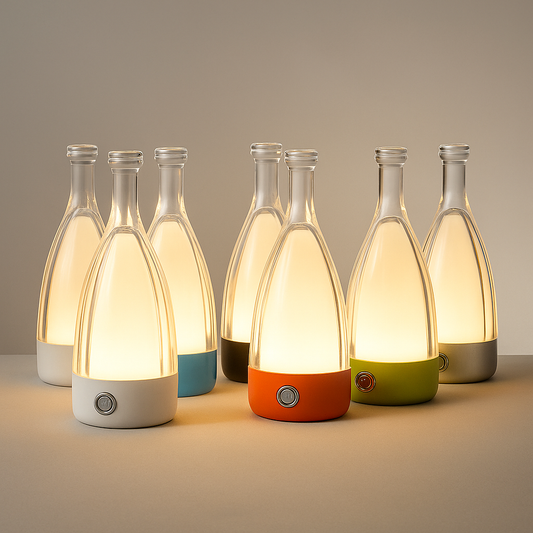 Bottlenight | Éclairage Rechargeable Élégant – Lampe en Forme de Bouteille