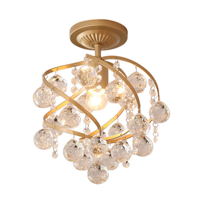 LuxeSpire – Lumière de plafond avec boule en cristal et laiton