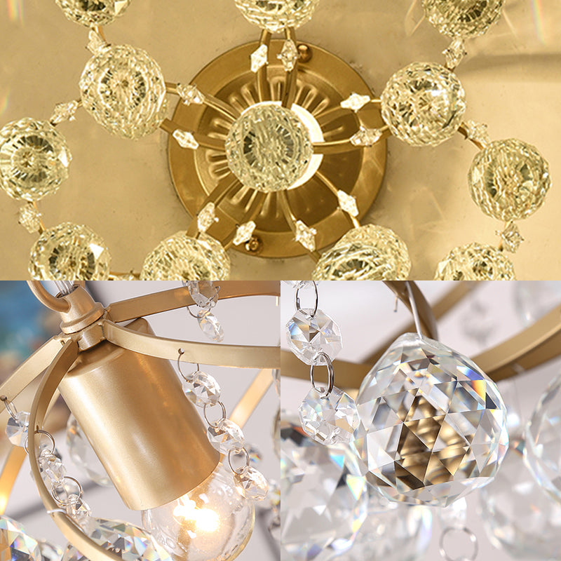 LuxeSpire – Lumière de plafond avec boule en cristal et laiton