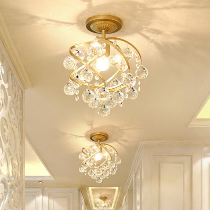 LuxeSpire – Lumière de plafond avec boule en cristal et laiton
