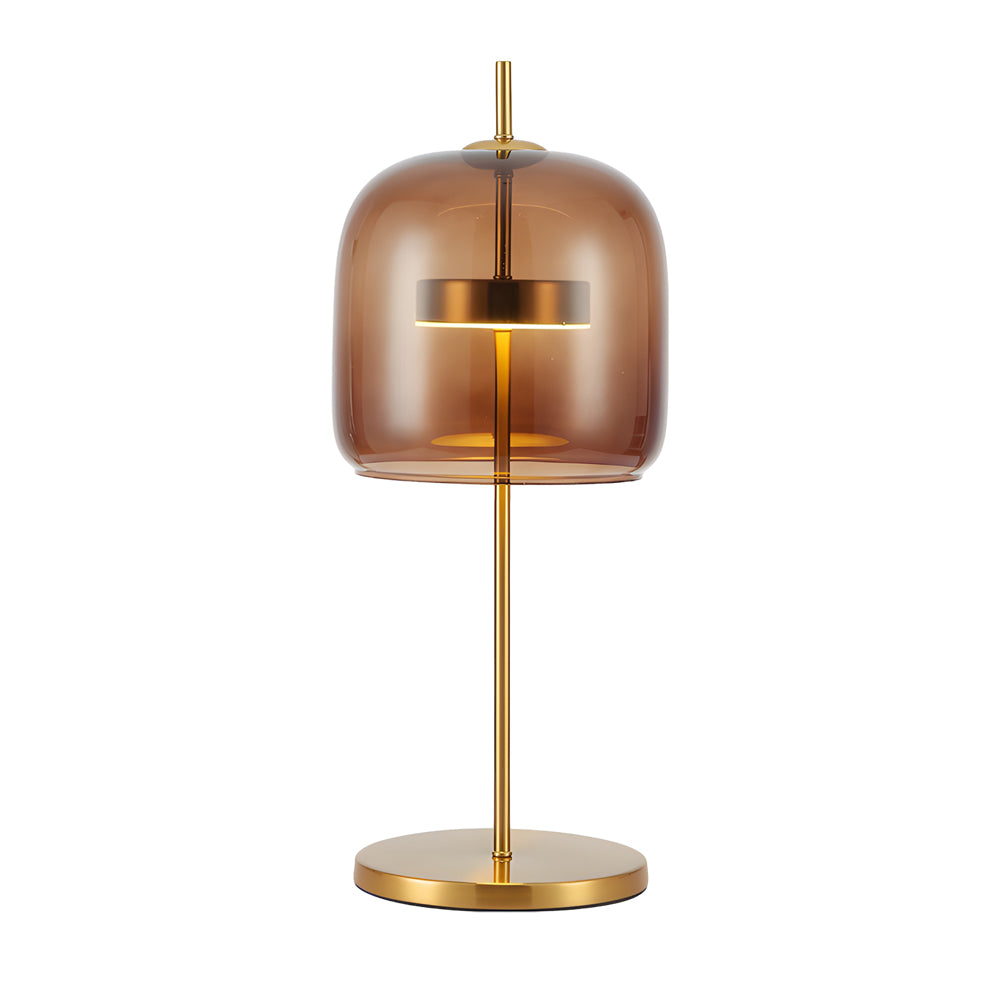 LumiLux - Lampe de Table en Verre Fumé pour une Ambiance Chaleureuse