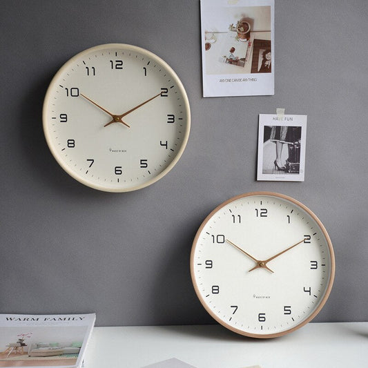 Woody – Horloge Murale Scandinave en Bois Naturel | Design Minimaliste | Silencieux | 25 ou 30 cm