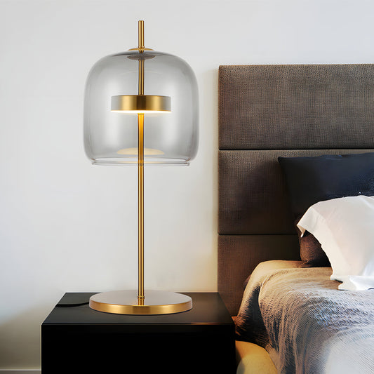 LumiLux - Lampe de Table en Verre Fumé pour une Ambiance Chaleureuse