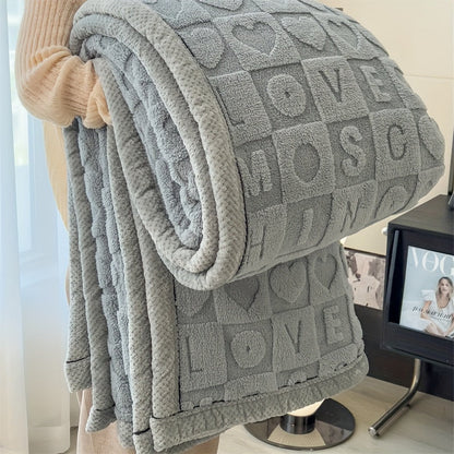 CozyCoral | Plaid en Fleece Ultra Doux à Motif Cœur