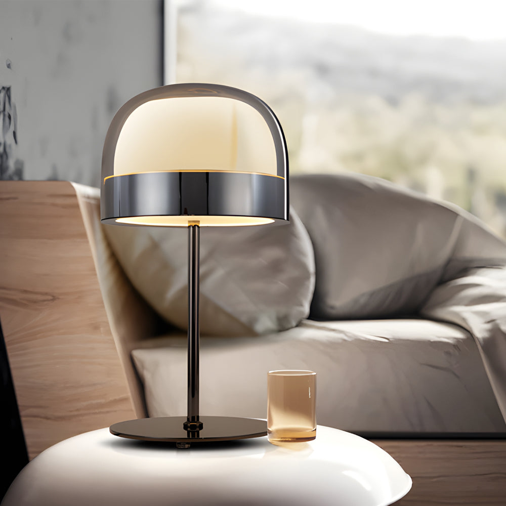 Equatore - Lampe de Table en Verre avec Éclairage Nocturne à Deux Couches