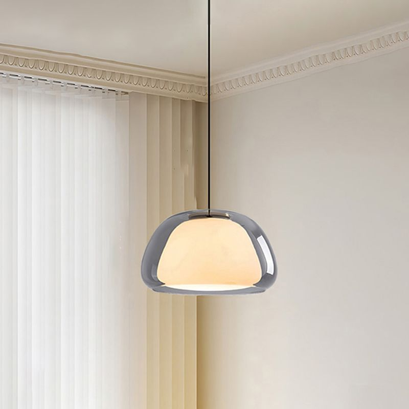 LUNARIA – Suspension en Verre Blanc Mat avec Diffuseur Intégré – Design Élégant avec Douille E27