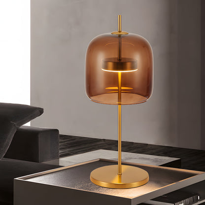 LumiLux - Lampe de Table en Verre Fumé pour une Ambiance Chaleureuse
