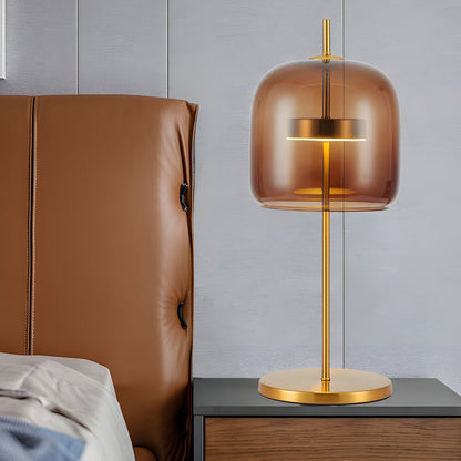 LumiLux - Lampe de Table en Verre Fumé pour une Ambiance Chaleureuse
