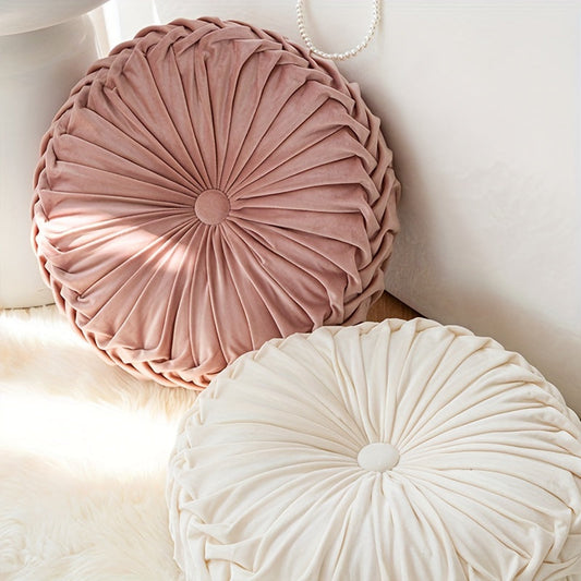 CitrouVelours | Coussin Rond en Velours Doux pour Salon et Bureau