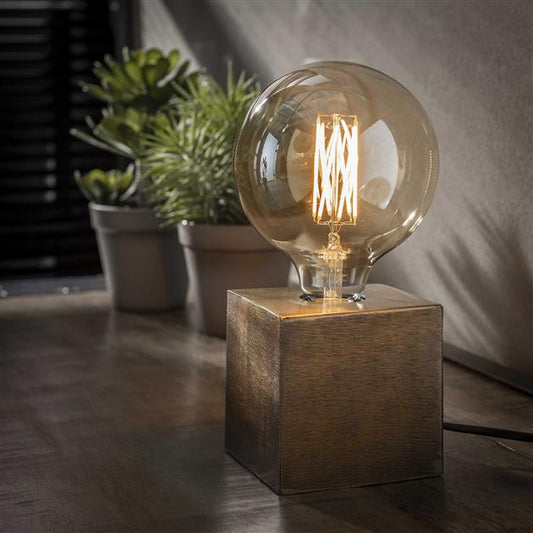 InduCube | Lampe de Table Industrielle Minimaliste en Métal