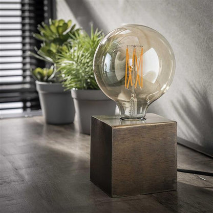 InduCube | Lampe de Table Industrielle Minimaliste en Métal