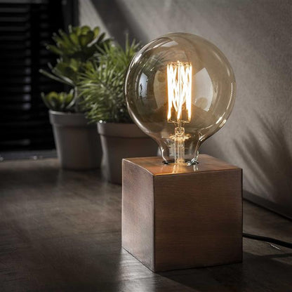 InduCube | Lampe de Table Industrielle Minimaliste en Métal
