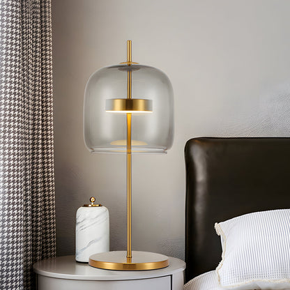 LumiLux - Lampe de Table en Verre Fumé pour une Ambiance Chaleureuse