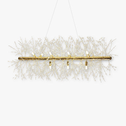 LunaireChic – Suspension LED blanche et dorée pour espace de vie