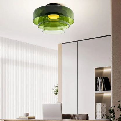 GlassLuxe – Lumière de Plafond Médiévale