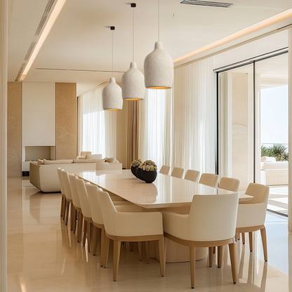 TERRALUNA | Suspension en Pierre de Ciment – LED Intégrée – Style Brut & Naturel – Design Minimaliste