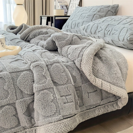 CozyCoral | Plaid en Fleece Ultra Doux à Motif Cœur