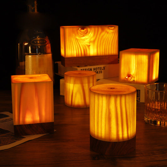 GloedHout - Lampe de Table avec Batterie Intégrée et Contrôle Tactile LED pour Chambre et Bureau