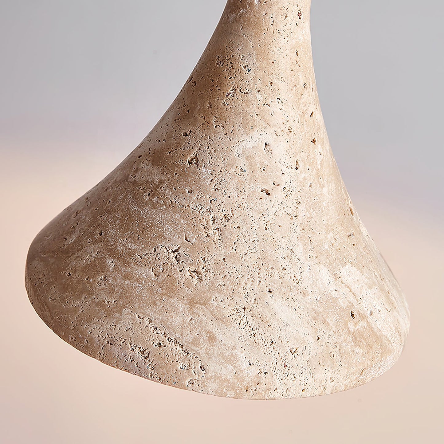 SerenoTrav | Suspension en Travertin Naturel – Design Minimaliste – Finition Bois & Pierre