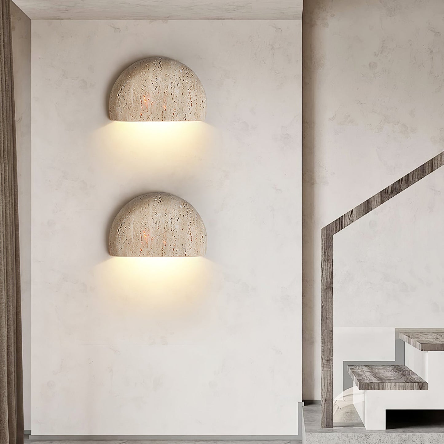 Applique en travertin jaune – LumiTrave | Éclairage LED mural naturel et élégant