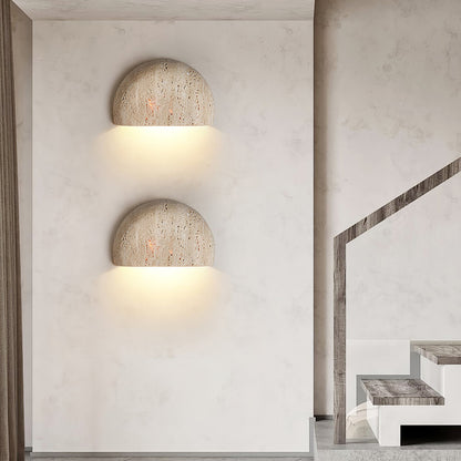 Applique en travertin jaune – LumiTrave | Éclairage LED mural naturel et élégant