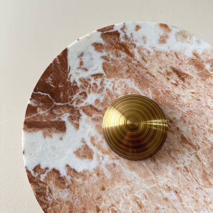 Aurora – Applique Murale Ronde en Marbre Marron | LED Intégrée | Design Moderne de Luxe