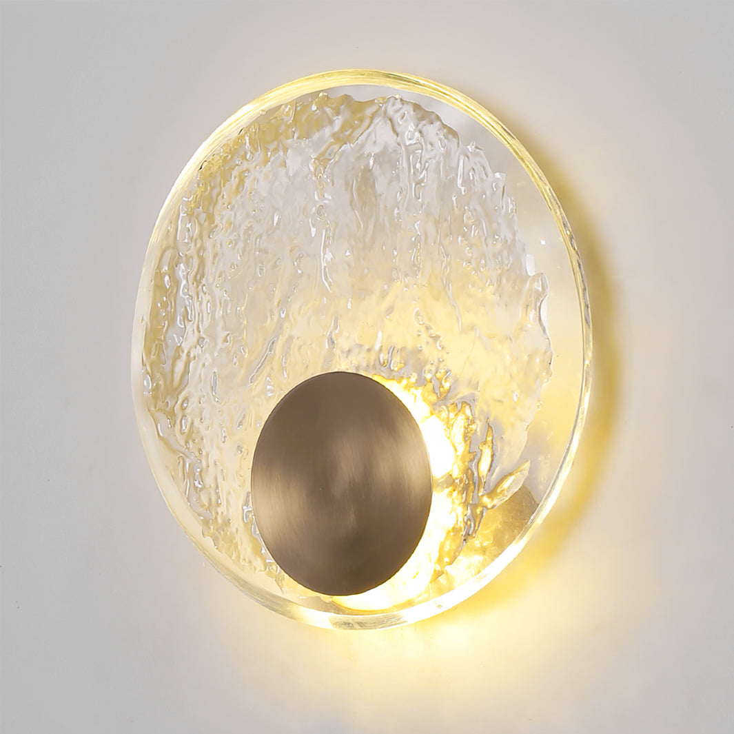 Aurum – Applique Murale Élégante en Laiton & Cristal Opaque | LED Intégrée