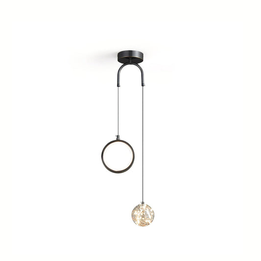 Avalora – Suspension Élégante en Laiton & Verre | LED Intégrée | Hauteur Réglable