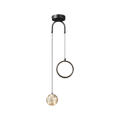 Avalora – Suspension Élégante en Laiton & Verre | LED Intégrée | Hauteur Réglable